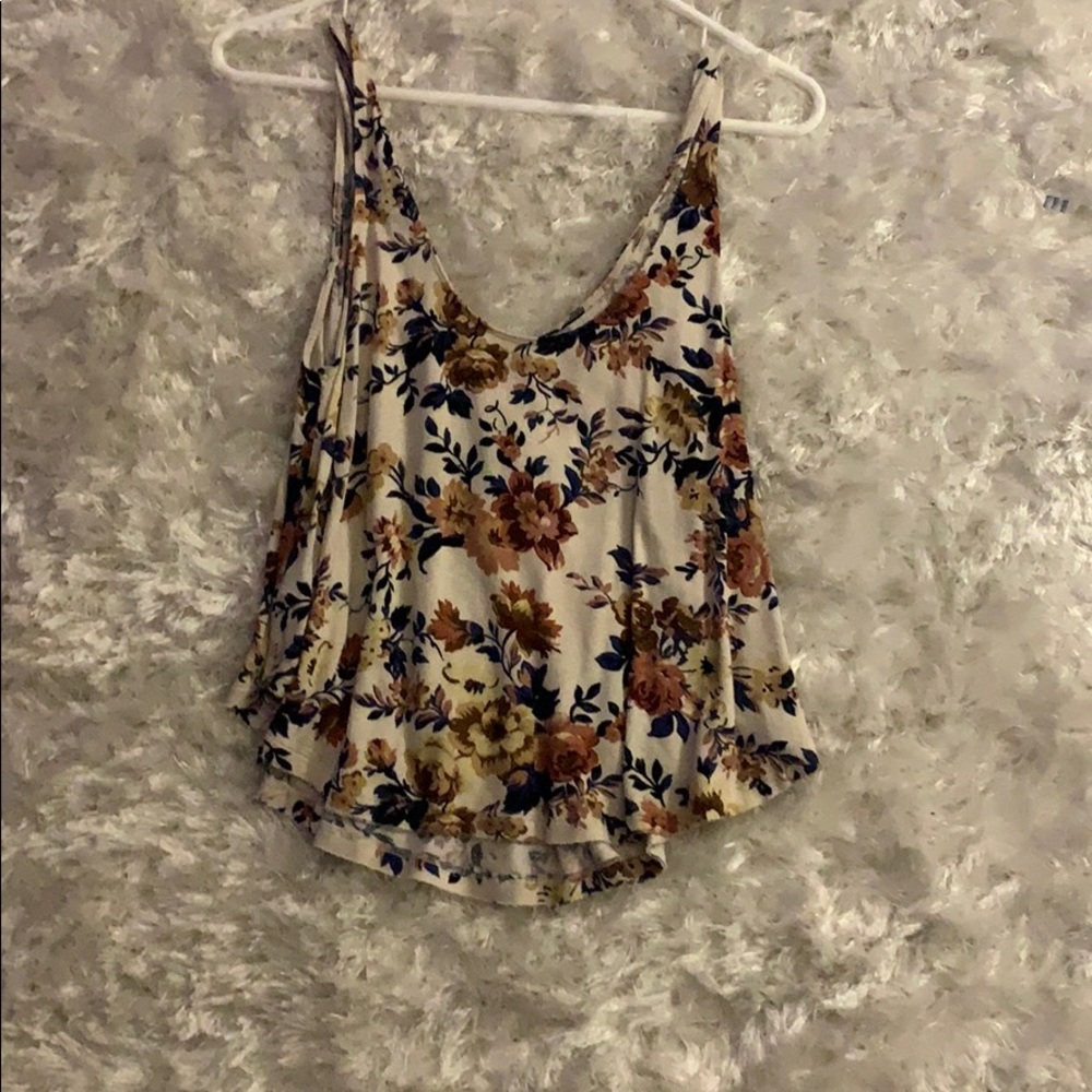 floral cropped tank